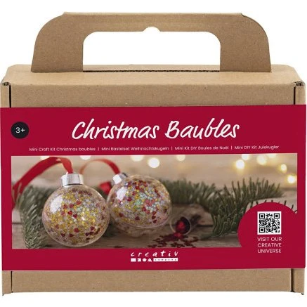 Mini DIY Kit Julekugler - Pailletter, 1 pk