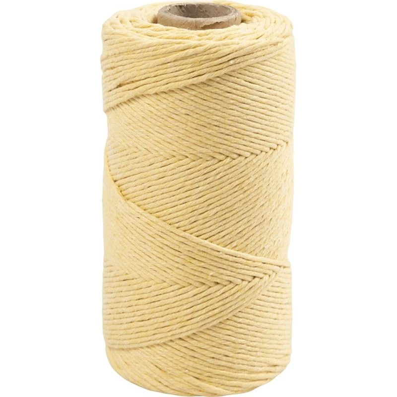 Macramé 2 mm snor L198 m lys gul – 330 g