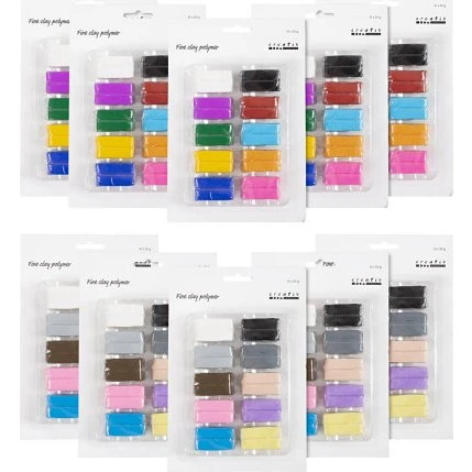Fine Clay Polymer - Pastelfarver 120 x 20 g