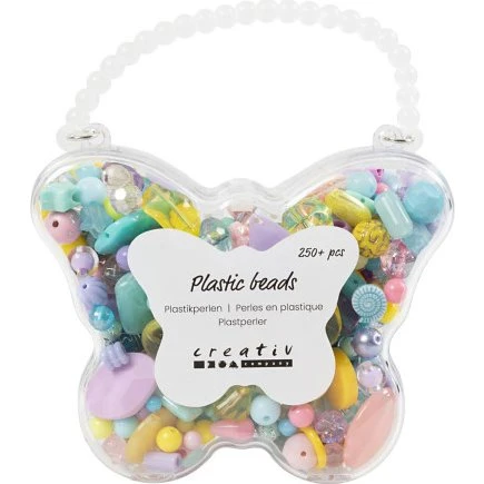 Creative Company Plastperler Ø5–35 mm assorterede farver, 300 ml