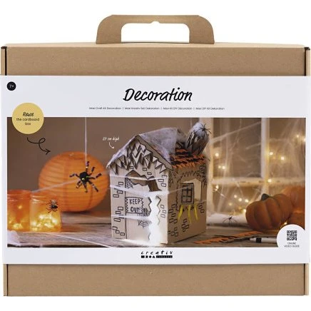 Maxi DIY Kreasæt Halloween-hus, sort/lys brun/orange, 1 pk