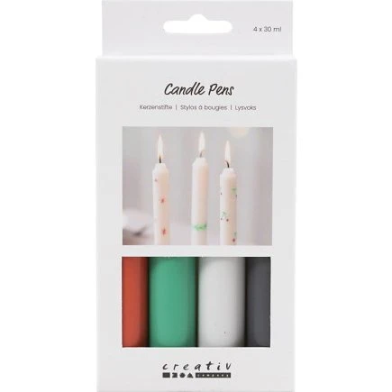 Creativ Company Lyspenne 4x30 ml – sort, grøn, lys grå, rød