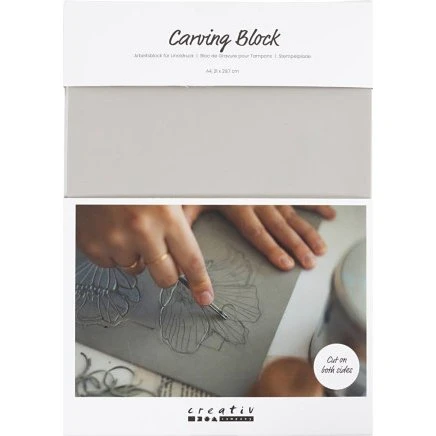 Stempelplade A4 21x29,7 cm lys grå – massiv gummi, 1 stk