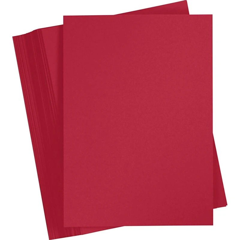 Karton A5 180 g julerød - 100 ark