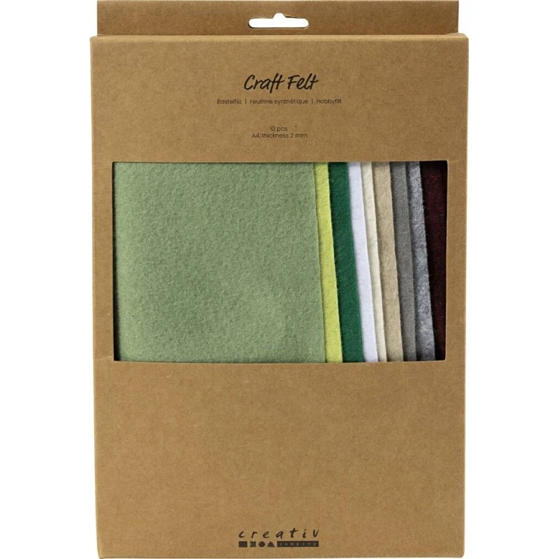 Hobbyfilt A4 ark 210x297 mm 2 mm natur - 10 stk