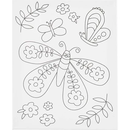 Malerlærred med print - Stor sommerfugl 24x30 cm, 360 g