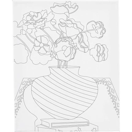 Malerlærred med print – Buket i vase 24x30 cm, 1,6 cm