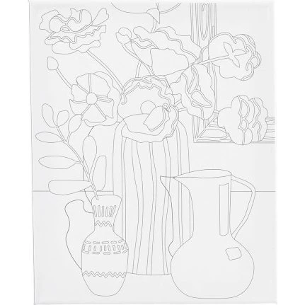 Malerlærred med print - Blomster stilleben 24x30 cm, 360 g