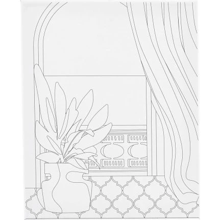 Malerlærred med print 'Vindue' 24x30 cm, 1,6 cm, 360 g