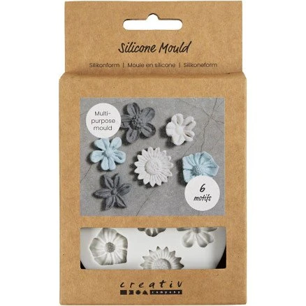 Silikoneform Blomst H 0,5 cm L 1,5–2,5 cm, 1 stk