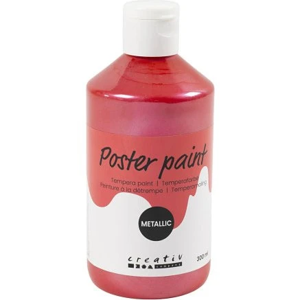Skole Temperamaling Metallic – Rød 300 ml