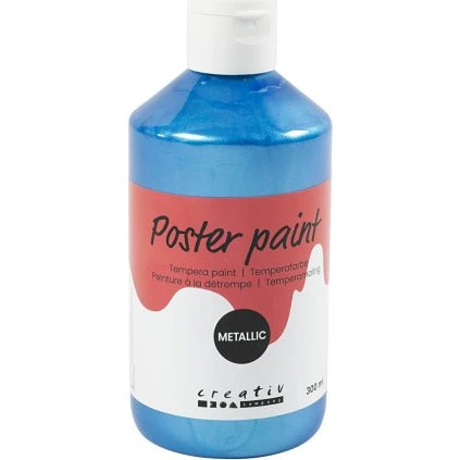 Skole Temperamaling Metallic blå 300 ml