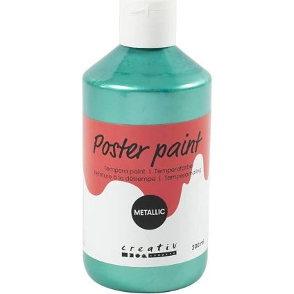 Skole Temperamaling Metallic, grøn 300 ml