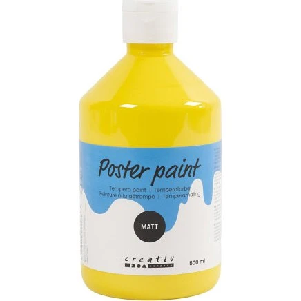 Temperamaling Mat - Primær gul 500 ml