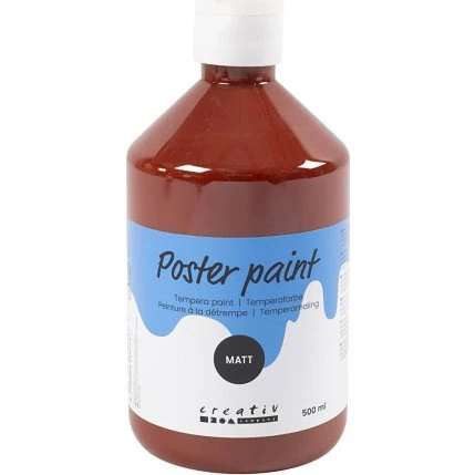 Tempera Mat temperamaling, brun 500 ml