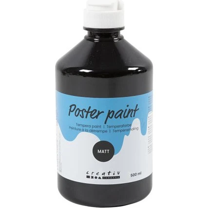 Temperamaling Mat, sort 500 ml