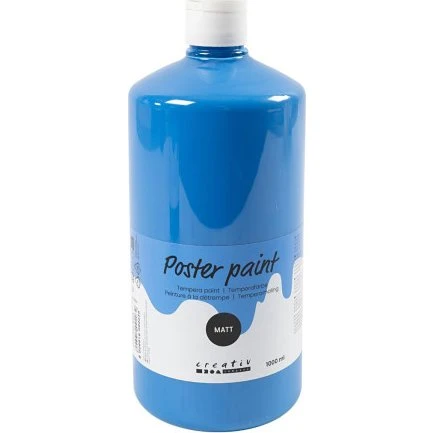 PRIMO Temperamaling Mat primær blå 1000 ml