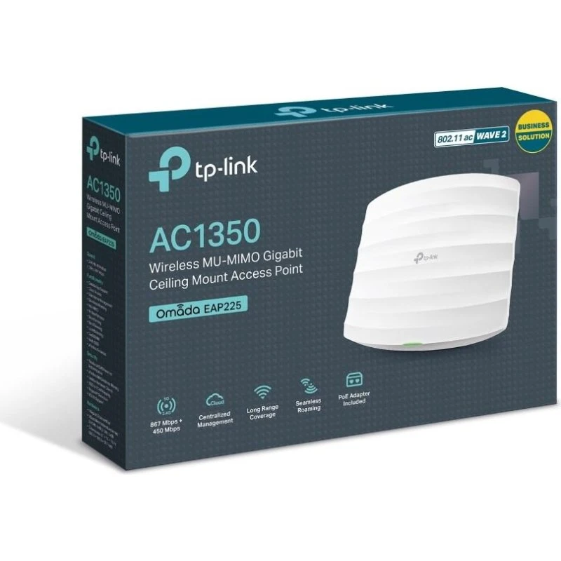 TP-Link Omada EAP225 AC1350 PoE - Hvid