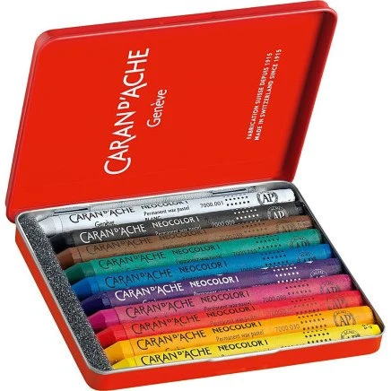 Caran d'Ache Neocolor I vandfaste vokspasteller 10 stk (8 mm)