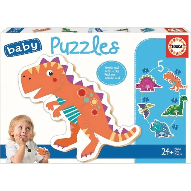 Educa Baby Puslespil 5 stk – Dinosaurer, fra 24 mdr.