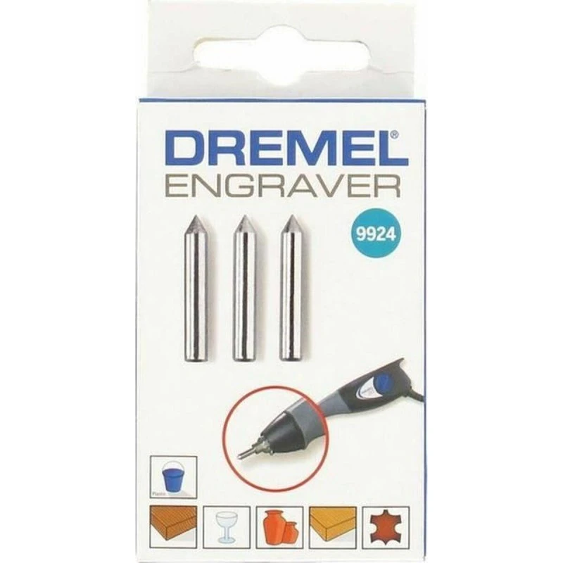 Dremel 9924 karbid gravérspidser, 3 stk.