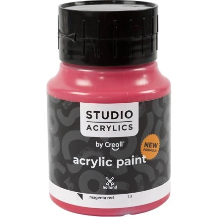 Creall Studio Akrylmaling, halvdækkende, Magenta Rød 500 ml
