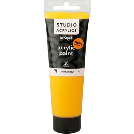 Creall Studio Akrylmaling, halvdækkende Varm Gul (07) 120 ml