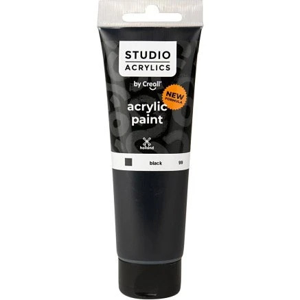 Creall Studio Akrylmaling dækkende - Sort (99), 120 ml