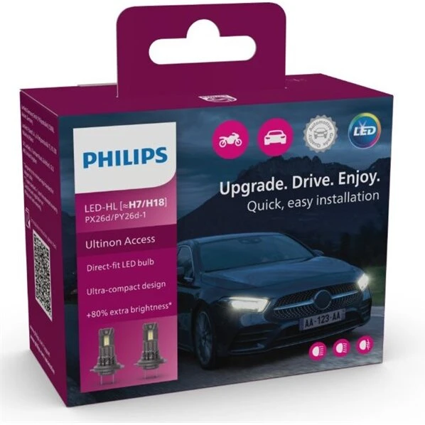 Philips Ultinon Access H7/H18 LED-pærer (2 stk.)