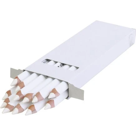 edu Tykke farveblyanter 10 mm (mine 6,25 mm) hvid, 12 stk