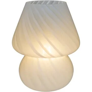 Alton LED svampelampe, hvid glas 15,5x15,5x19,5 cm