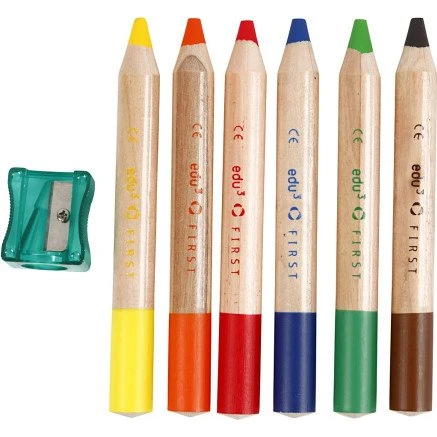 EDU First farveblyanter 6 stk – mine 8 mm, tykkelse 13 mm