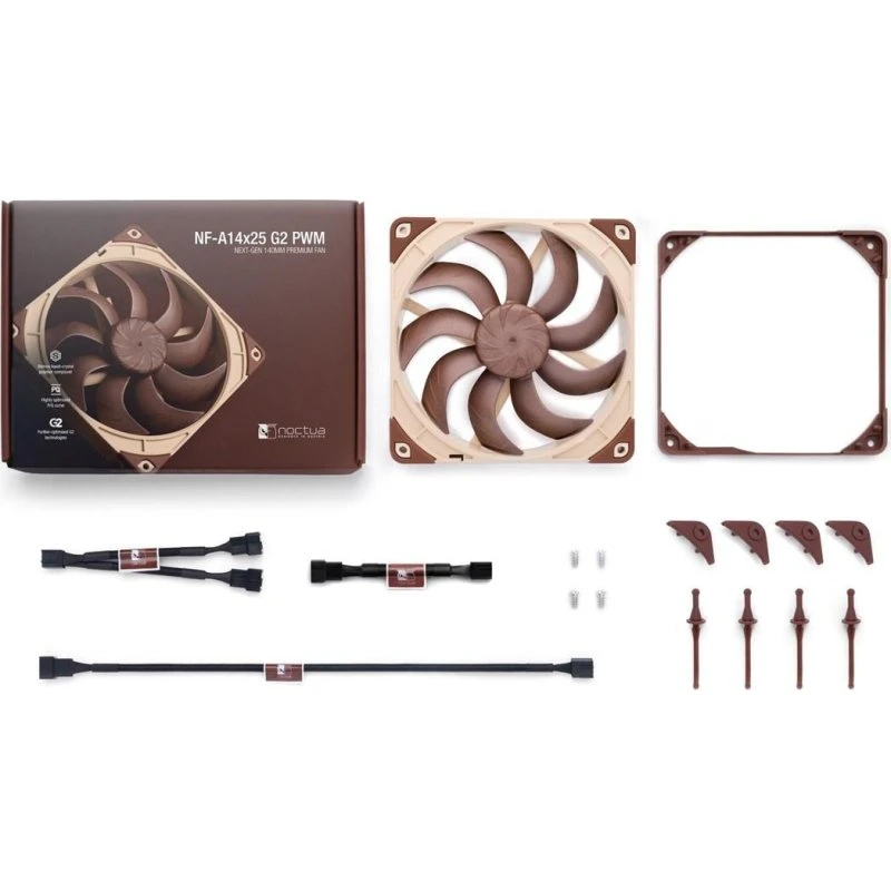 Noctua NF-A14x25 G2 PWM 140 mm kabinetventilator (brun)