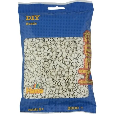 Hama Strygeperler Midi 5 mm – Overskyet Hvid, 3000 stk