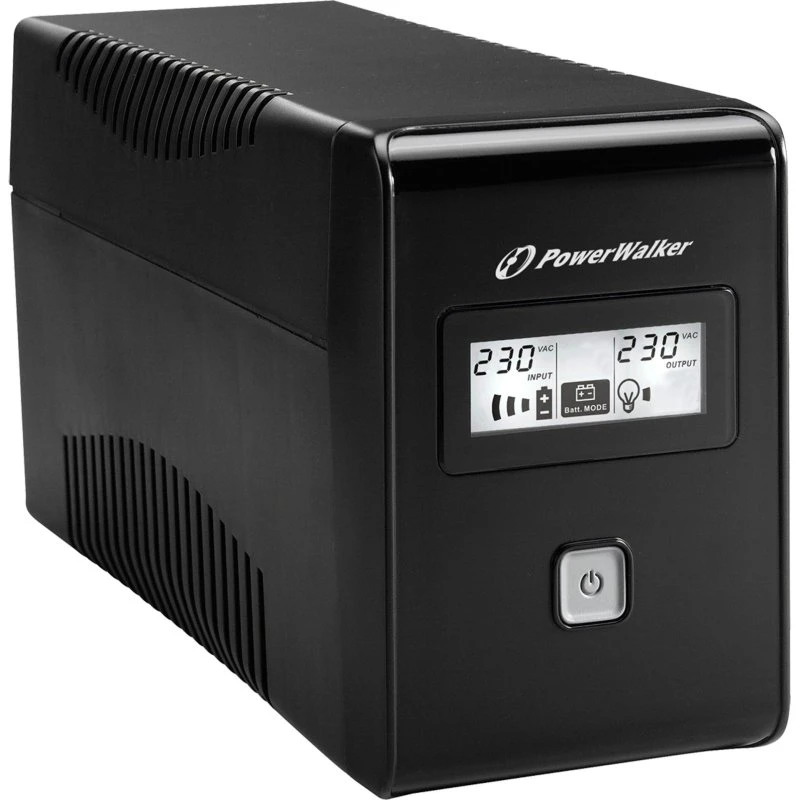 PowerWalker VI LCD 850VA/480W UPS – 2x Schuko
