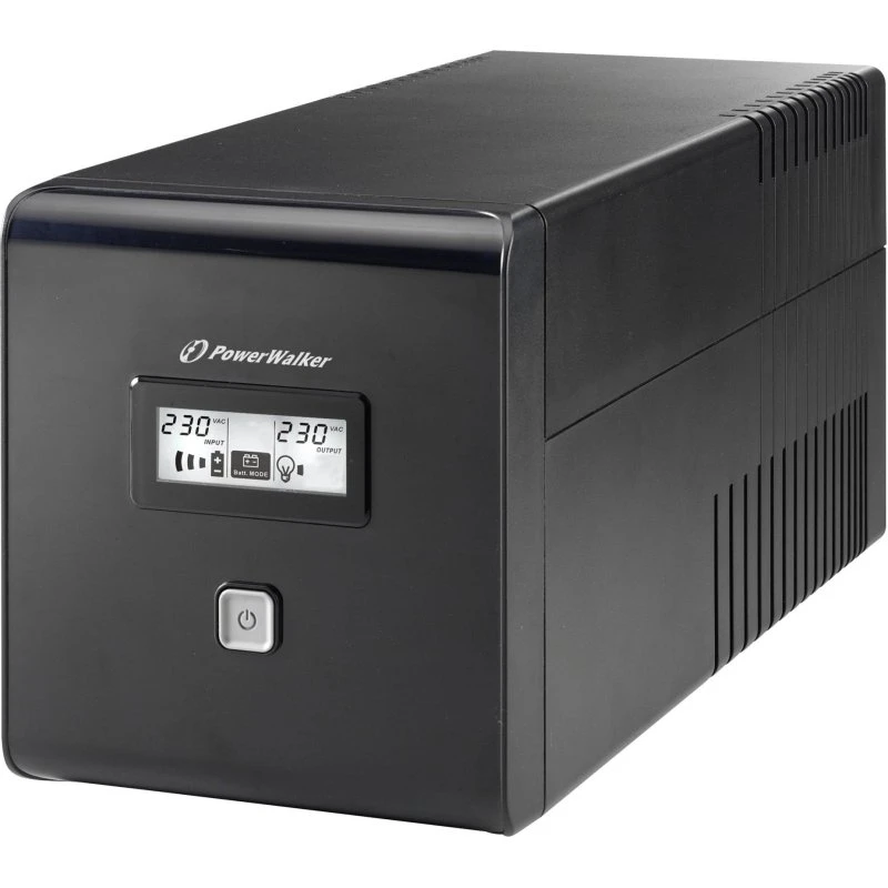 PowerWalker VI LCD 1000VA/600W UPS – 2x Schuko + 2x C13