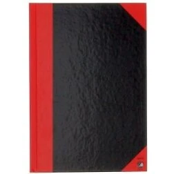 Bantex Notesbog A5 linjeret 96 ark 70g indbunden – sort/rød