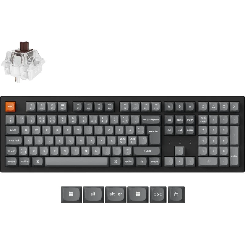 Keychron K10 MAX trådløst gaming-tastatur (Nordisk, Super Brown)