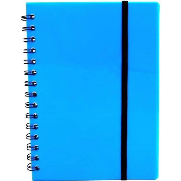 Büngers Notesbog A5 plast med spiralryg, blå