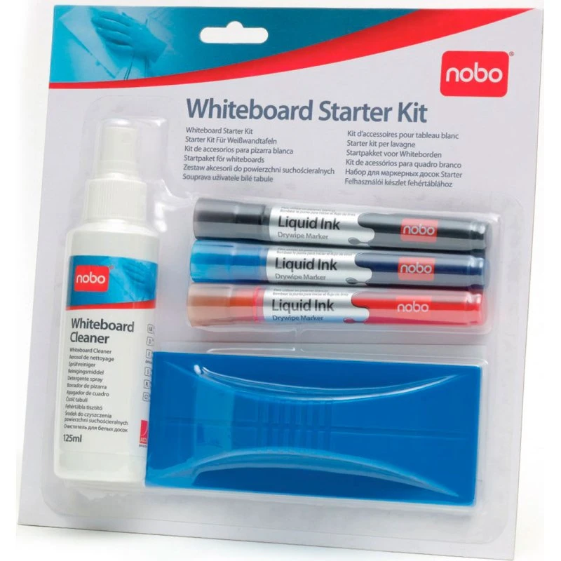 Nobo Whiteboard startersæt med 4 tuscher og rensesæt