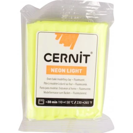 Cernit Modellervoks Neon Gul 210 56 g