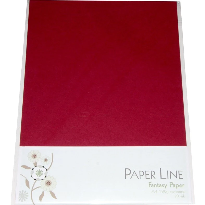 Fantasy A4 karton 180 g 10 stk - mørkerød