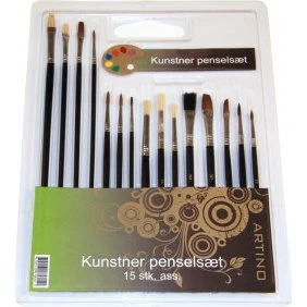 Artino Malerpenselsæt 15 stk - assorterede størrelser