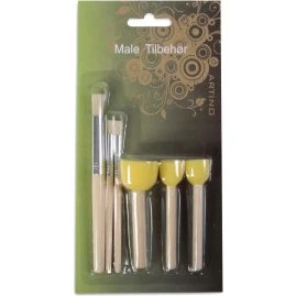 Artino Stencil Penselsæt 6 stk - Assorterede størrelser