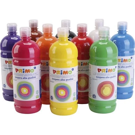 PRIMO Temperamaling Mat 10x1000 ml – Assorterede farver