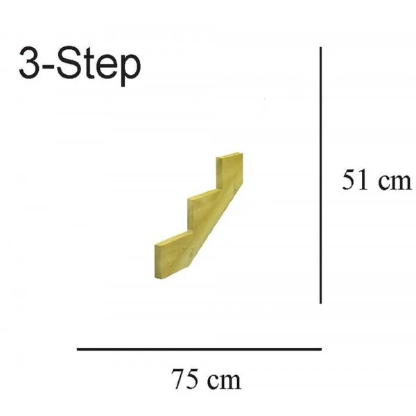HORTUS trappevange 3-trin trykimprægneret fyrretræ 51x75 cm