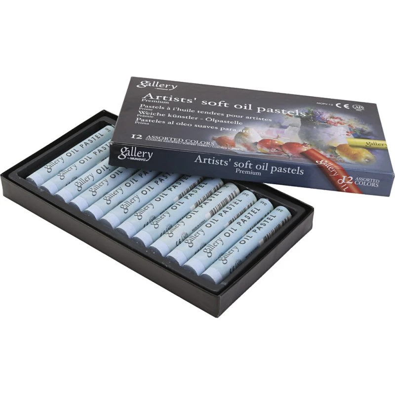 Gallery Oliepastel 7 cm Ø11 mm Lys grå - 12 stk