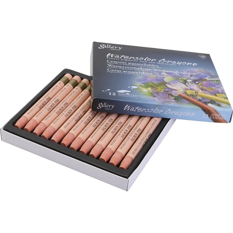 Gallery Akvarelkridt - laksefarvet - 12 stk.