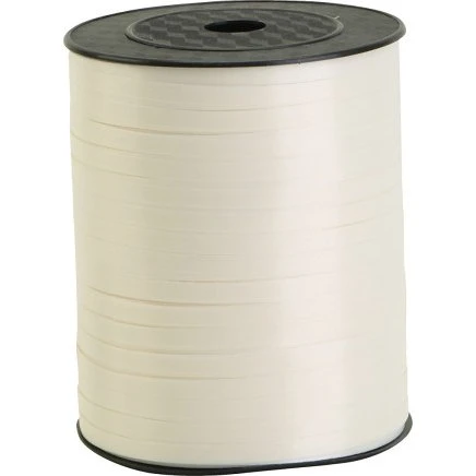 Gavebånd Hvid 5 mm x 400 m - Blank polybånd