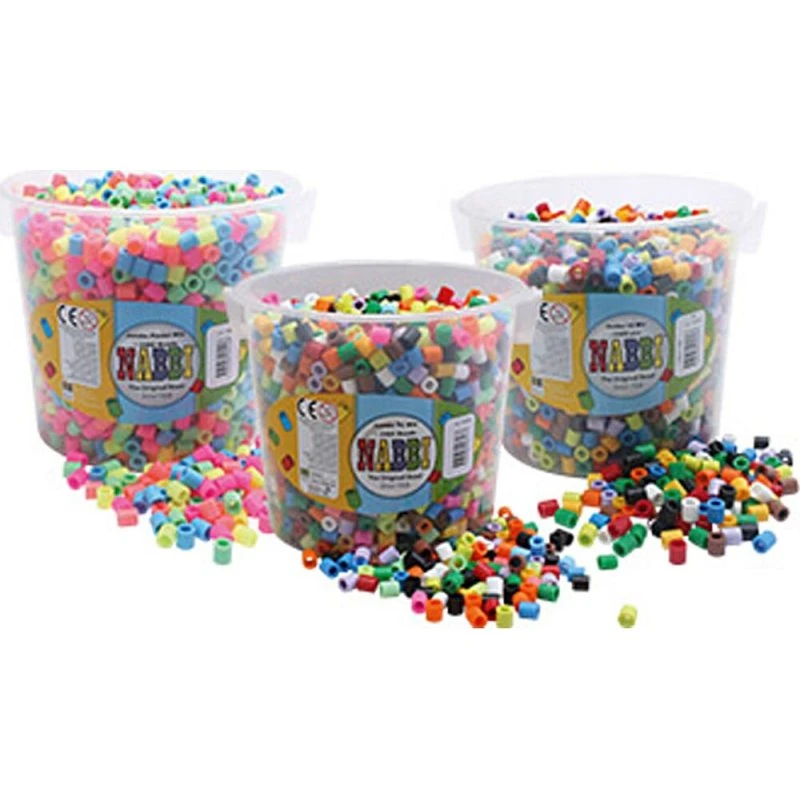 Nabbi Rørperler Jumbo 7350 stk – Assorterede farver (10x10 mm)